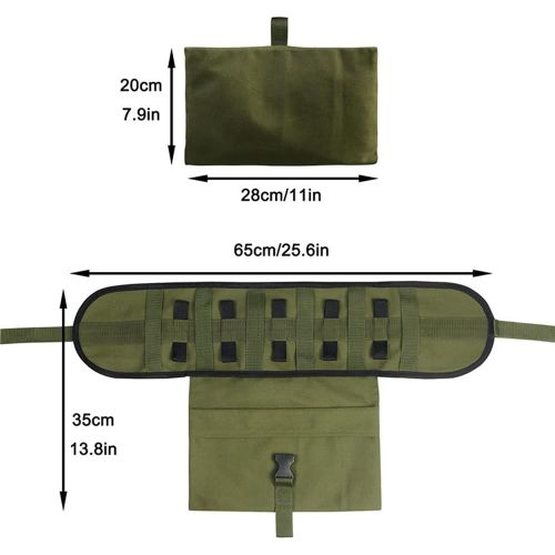  N\C NC Tree Hanging Camping Tableware Roll Bag Removable Multifunctional Canvas Camping Cookware, for Dinnerware Storage Barbecue Portable Pouch for BBQ Camp Cookware