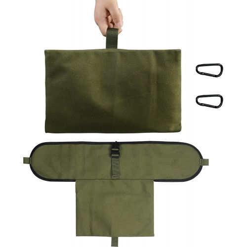 N\C NC Tree Hanging Camping Tableware Roll Bag Removable Multifunctional Canvas Camping Cookware, for Dinnerware Storage Barbecue Portable Pouch for BBQ Camp Cookware