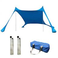N\C NC Beach Tent Sun Shelter,Sun Shade Canopy,Portable Outdoor Fishing Camping Waterproof Sun Shelter,with Four Sandbags and 2 Support Rods for Camping Trips, Fishing, Backyard Fun or