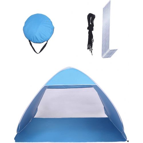  N\C NC 2-3 Person Beach Tent Pop Up Sun Shelter Tent Big Automatic Sun Umbrella 2-3 Person Fishing Beach Shelter Blue