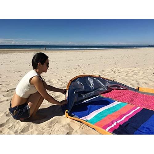  N\C NATGIFT Beach Tent Sun Shelter Foldable UPF50+ with Sand Shovel, Easy to Carry, Ground Pegs and Stability Poles, Outdoor Shade for Camping Trips