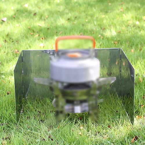  N\C NC Foldable Stainless Steel Wind Screen Camping Gas Stove Wind Screen Outdoor Cooking Barbecue Grill Wind Screen Camping Outdoor Hiking Equipment