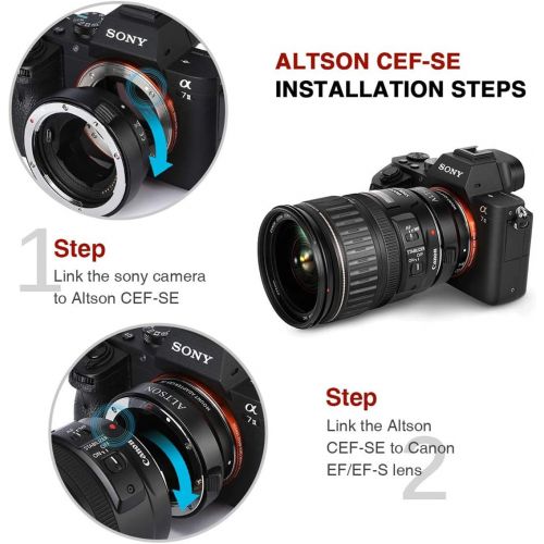  N\C Altson EF/EF-S Lens to Sony E Mount T Smart Adapter Ring Black (CEF-SE)