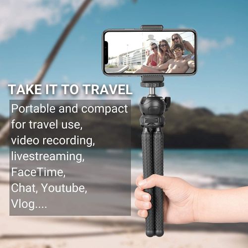  N\C Mini Tripod for iPhone,Flexible Tripod with rotatable Phone Holder,Tripod for Phone and Camera/gopro,Compatible with iPhone/Android,Cell Phone Tripod Mount Stand for Video Calls