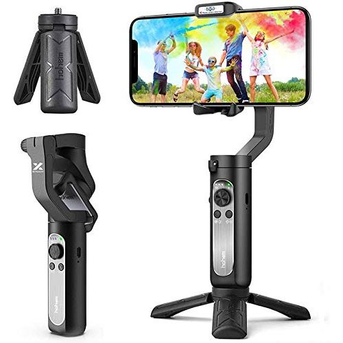  N\C NC Three-axis Balanced Anti-Shake Video Shooting Mobile Phone Gimbal Lightweight and Foldable Portable Mobile Phone Stabilizer for Android and iOS