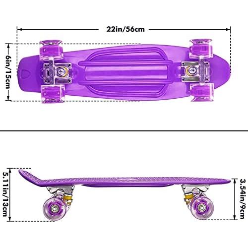  N\C 22inch Fish Board Mini Cruiser Skateboard Children Scooter Longboard Skate Boards Retro Penny Board Flashing Wheel Truck Bearing