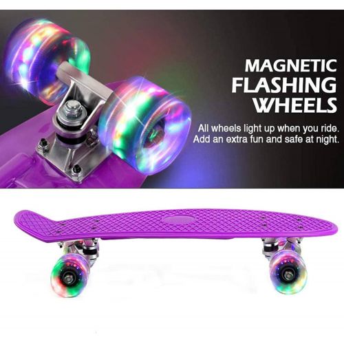  N\C 22inch Fish Board Mini Cruiser Skateboard Children Scooter Longboard Skate Boards Retro Penny Board Flashing Wheel Truck Bearing