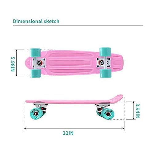  N\C The Skateboard has Good Abrasion Resistance and Excellent Grip. Children/Teenagers/Teenagers/Beginners Skateboard Pink