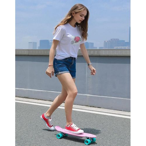  N\C The Skateboard has Good Abrasion Resistance and Excellent Grip. Children/Teenagers/Teenagers/Beginners Skateboard Pink