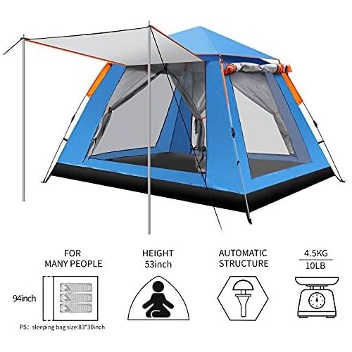  N\C Wingedsteed 2-3 Persons Instant Family Camping Tent with 2 mesh Windows,2 Doors,Double Layer,Portable Carry Bag for Family,Outdoor,Hiking