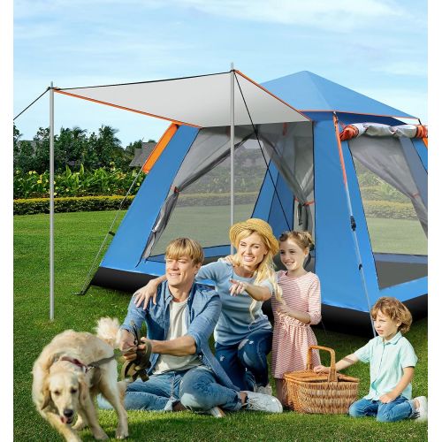  N\C Wingedsteed 2-3 Persons Instant Family Camping Tent with 2 mesh Windows,2 Doors,Double Layer,Portable Carry Bag for Family,Outdoor,Hiking