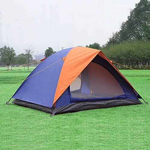  N\C NC Camping Tent, Waterproof Family Tent with Removable Rainproof and Carrying Bag, Double-Layer Double Door Double-Person Tent, Suitable for Camping, Traveling, Backpacking, Hiking