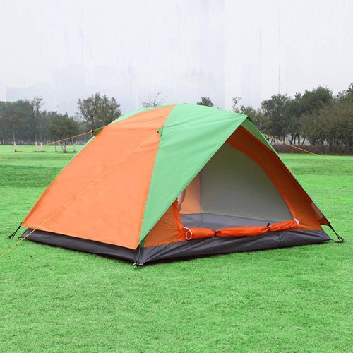  N\C NC Camping Tent, Waterproof Family Tent with Removable Rainproof and Carrying Bag, Double-Layer Double Door Double-Person Tent, Suitable for Camping, Traveling, Backpacking, Hiking