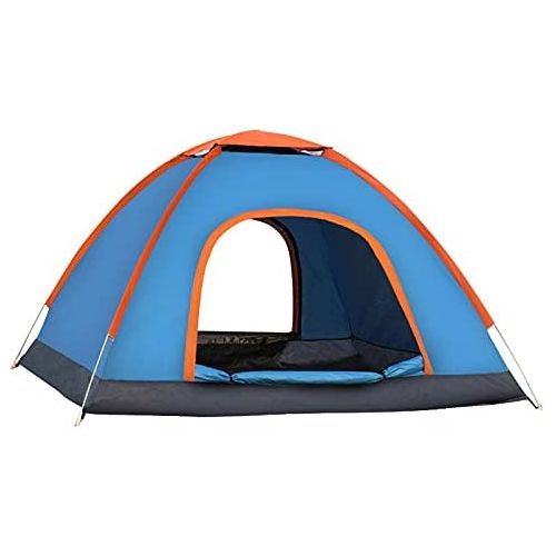  N\C NC Tent Outdoor 3-4 Full Automatic Easy to Set up Small Light Tent Camping Field Tent Thickening rain Proof Quick Open Tent Bluewithyellowedge