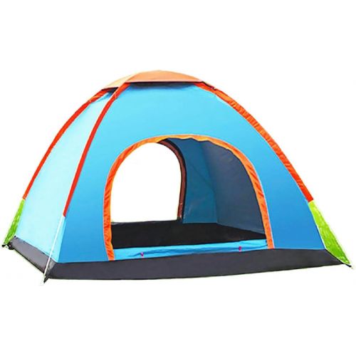  N\C NC Tent Outdoor 3-4 Full Automatic Easy to Set up Small Light Tent Camping Field Tent Thickening rain Proof Quick Open Tent Bluewithyellowedge