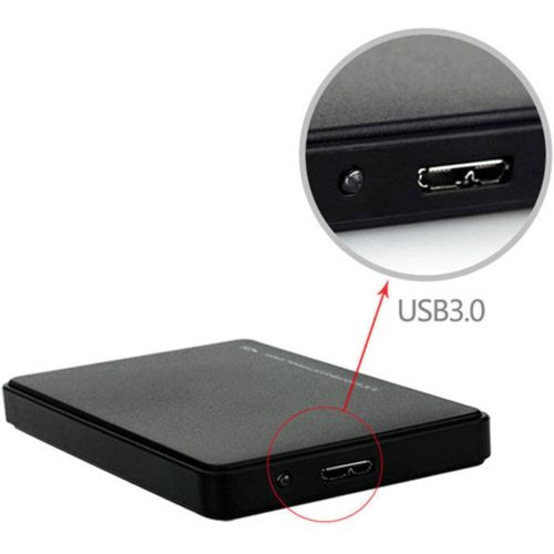  N\C 2TB Ultra-Thin Portable External Hard Drive USB 3.0 Mobile Hard Drive Storage, Suitable for PC, Desktop, Notebook, Mac, MacBook, PS4 (1TGB, Black)