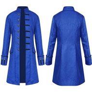 할로윈 용품N\C NC Mens Steampunk Retro Jacket Halloween Costume Retro Gothic Victorian Workwear Jacket Uniform