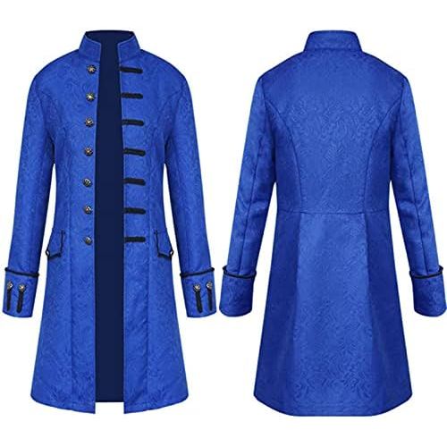  할로윈 용품N\C NC Mens Steampunk Retro Jacket Halloween Costume Retro Gothic Victorian Workwear Jacket Uniform