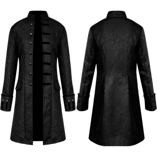  할로윈 용품N\C NC Mens Steampunk Retro Jacket Halloween Costume Retro Gothic Victorian Workwear Jacket Uniform