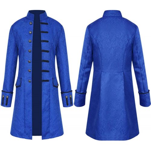  할로윈 용품N\C NC Mens Steampunk Retro Jacket Halloween Costume Retro Gothic Victorian Workwear Jacket Uniform