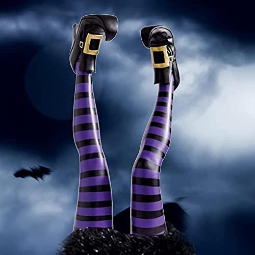  할로윈 용품N\C Wicked Witch Legs,Decoration Halloween Decorations Halloween Inflatables Outdoor Decorations Halloween Party Decorations Halloween Witch Legs (Purple)