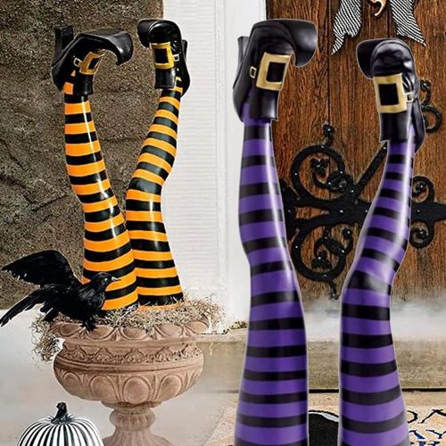  할로윈 용품N\C Wicked Witch Legs,Decoration Halloween Decorations Halloween Inflatables Outdoor Decorations Halloween Party Decorations Halloween Witch Legs (Purple)