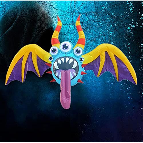  할로윈 용품N\C NC Holiday LED Inflatable Monster Decoration with Five Eyes 3ft Bat Build in LED Lights Blow Up Halloween Party Glow Decor for Indoor Outdoor Yard Garden Lawn