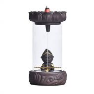 인센스스틱 N\C N/C Ceramic Backflow Incense Holder w/Acrylic Hood, Monkey King Creative Home Ornamental Sandalwood Waterfall Incense Burner Cone Censer Exquisite Figurine Aromatherapy with 20 Inc