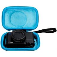 N\C Carrying Storage Case for Sony RX100 II III IV V VA VI VII ZV-1 HX-99 / Canon PowerShot SX740 HS SX730 HS SX720 HS / G7X Mark II III Digital Camera(Case Only) (Black-Blue Inside)