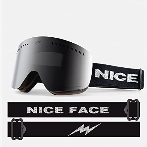  N\C Ski Goggles for Men Women,Cylinder Wide View Anti-Fog Cylindrical Interchangeable Lens - Premium Snow Goggles