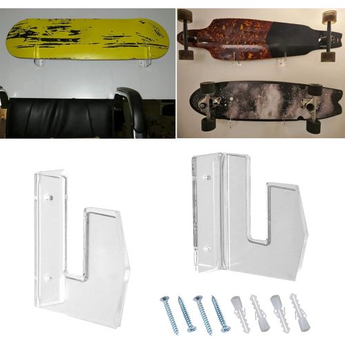  N\C NC NC Skateboard Wall Mount Display Rack 1 Pair Transparent for Snowboards Skis