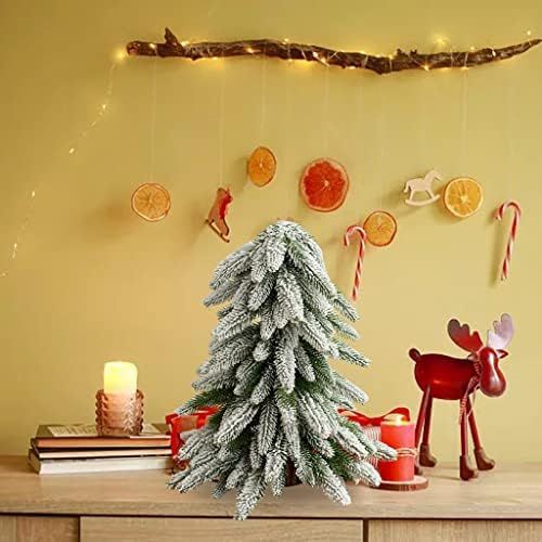  N\C NC NC Nordic Style Artificial PE 40cm Tall Christmas Tree Tabletop Home Fireplace Dining Room Centerpiece Festival Props Landscape Xmas Trees Decoration - Snow Green Tree