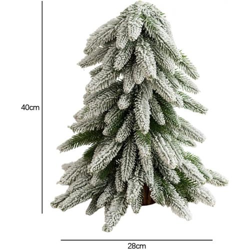  N\C NC NC Nordic Style Artificial PE 40cm Tall Christmas Tree Tabletop Home Fireplace Dining Room Centerpiece Festival Props Landscape Xmas Trees Decoration - Snow Green Tree