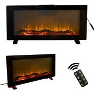 N\C Electric Fireplace,42 Inches Wall Mounted Fireplace,Electric Fireplace Inserts in-Wall Recessed and Wall Mounted Fireplace,Timer,Low Noise,Adjustable Flame Colors & Speed,Electric