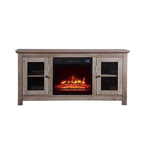  N\C NC ZOKOP SF03-18G HA114-51 51-Inch Log Cyan Fireplace TV Cabinet 1400W Single Color/Fake Wood/Heating Wire/with Small Remote Control Movement Black