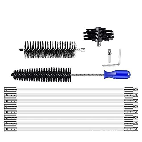  N\C NC Chimney Sweeper Kit Rotary Cleaner Drill Powered Sweeping Brush Wood Stove Chimney Reinforced Chimney Flexible Rods (Size : 12m)