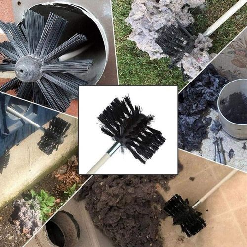  N\C NC Chimney Sweeper Kit Rotary Cleaner Drill Powered Sweeping Brush Wood Stove Chimney Reinforced Chimney Flexible Rods (Size : 12m)