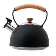 N\C NC Stove Top Tea Kettle with Wood Pattern Anti Scald Handle Stainless Steel Teapot for All Kitchen Stove Top/Induction Gas Electric Applicable