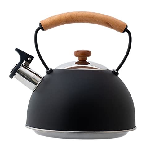  N\C NC Stove Top Tea Kettle with Wood Pattern Anti Scald Handle Stainless Steel Teapot for All Kitchen Stove Top/Induction Gas Electric Applicable