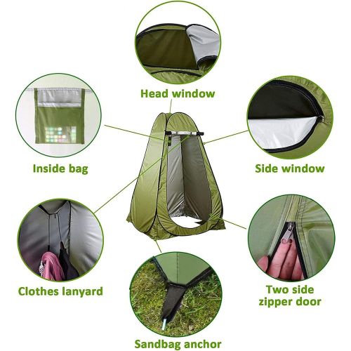  N\C CHOKCOLIU Camping Shower Tent Privacy Tent - Pop Up Changing Toilet Portable Sun Shelters Dressing Room Instant Outdoor for Camping Hiking Beach Picnic Fishing with Carrying Bag Privacy Tent