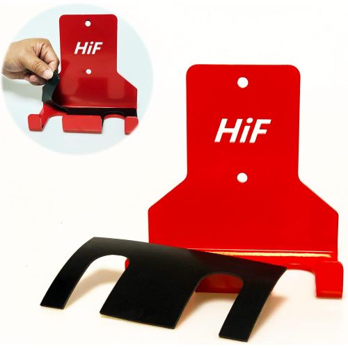  N\c HIFLAME Double Barbell Storage Wall Mounted Storage Rack, Wall Barbell Rack, Olympic Wall Mount Barbell Holder,Vertical Hanging Barbell Rack.Suitable for Gym.Home Fitness. (Red)