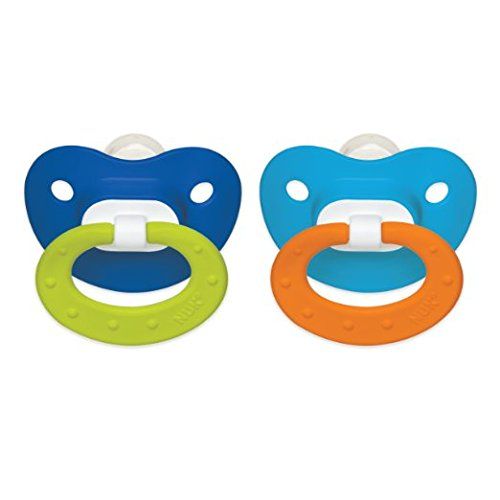  NUK Juicy Puller Silicone Pacifier in Assorted Colors, 6-18Months, 4- 2PKS, Total of 8 pacifiers