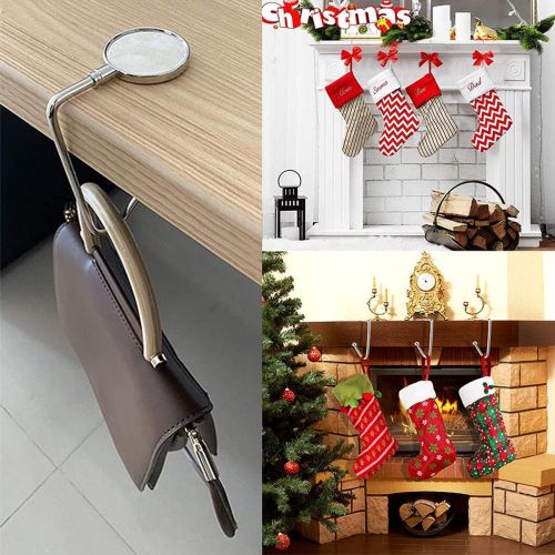  N| 3Pcs Mantel Hook Holder, Christmas Stocking Holder, Stocking Hanger, Non-Slip Purse Hook Hanger, Stocking Handles for Christmas Tree, Fireplace, Christmas Party Holiday Decoration(