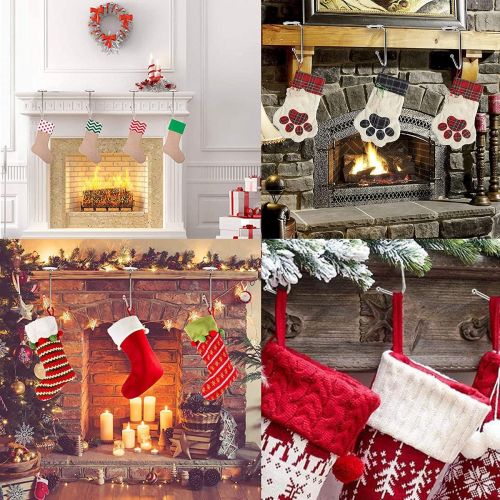  N| 3Pcs Mantel Hook Holder, Christmas Stocking Holder, Stocking Hanger, Non-Slip Purse Hook Hanger, Stocking Handles for Christmas Tree, Fireplace, Christmas Party Holiday Decoration(