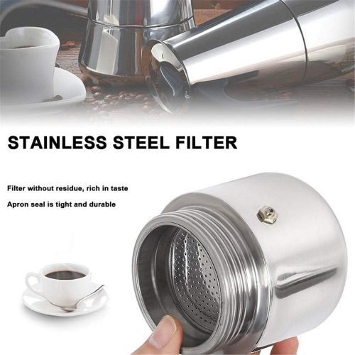  N / A Stainless Steel Coffee Percolator, Espresso Maker, Filtration System 100% No Coffee Grounds Guarantee, for Induction Cookers.3.73.77.5in