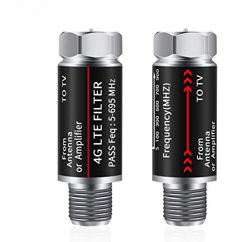  [아마존베스트]N / A 2Pcs LTE Filter Improves Antenna Amplifier Signals - LTE Filter for TV Antenna Signal Purifier,4G /5G Filter Reduce Interference from Cell Phones Towers（ Frequency Range 5-695Mhz ）