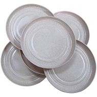 [아마존베스트]N/ A 6 Pcs 6INCH Lightweight Wheat Straw Plates, Unbreakable Dinner Plate for Baby Kids, Toddler, Anti-fallen, Dishwasher Microwave Safe Plates (small, beige)