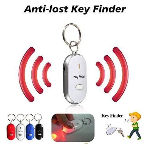  [아마존베스트]-Service-Informationen N / A LED Whistle Key Finder Flashing Beep Alarm Anti-lost Key Finder with Key Ring Home Accessories