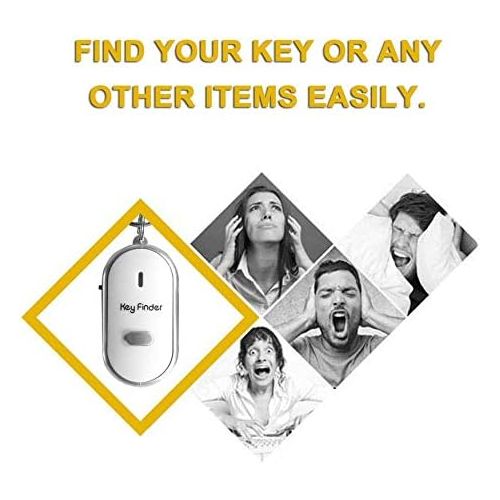  [아마존베스트]-Service-Informationen N / A LED Whistle Key Finder Flashing Beep Alarm Anti-lost Key Finder with Key Ring Home Accessories