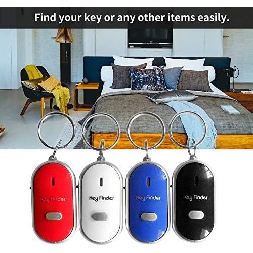  [아마존베스트]-Service-Informationen N / A LED Whistle Key Finder Flashing Beep Alarm Anti-lost Key Finder with Key Ring Home Accessories